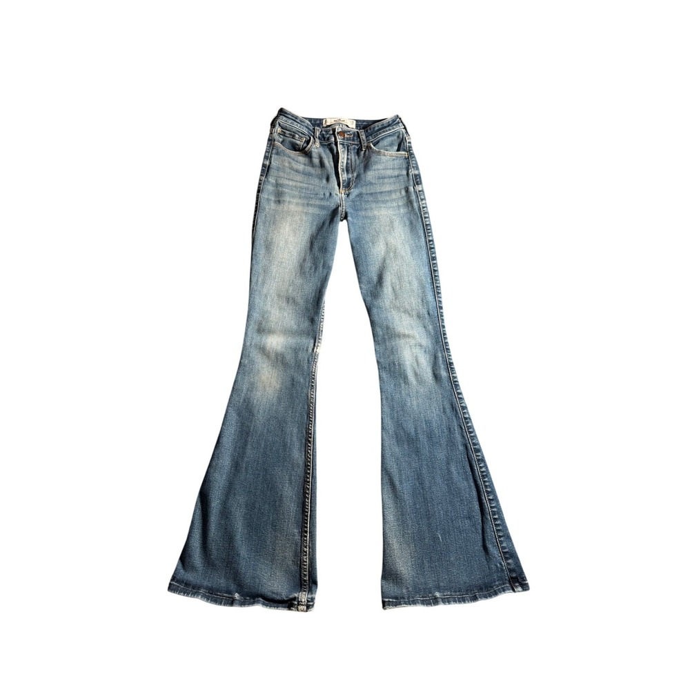 Hollister Curvy High-Rise Vintage Flare Jeans Womens 3R W26 L32 Medium Wash Blue